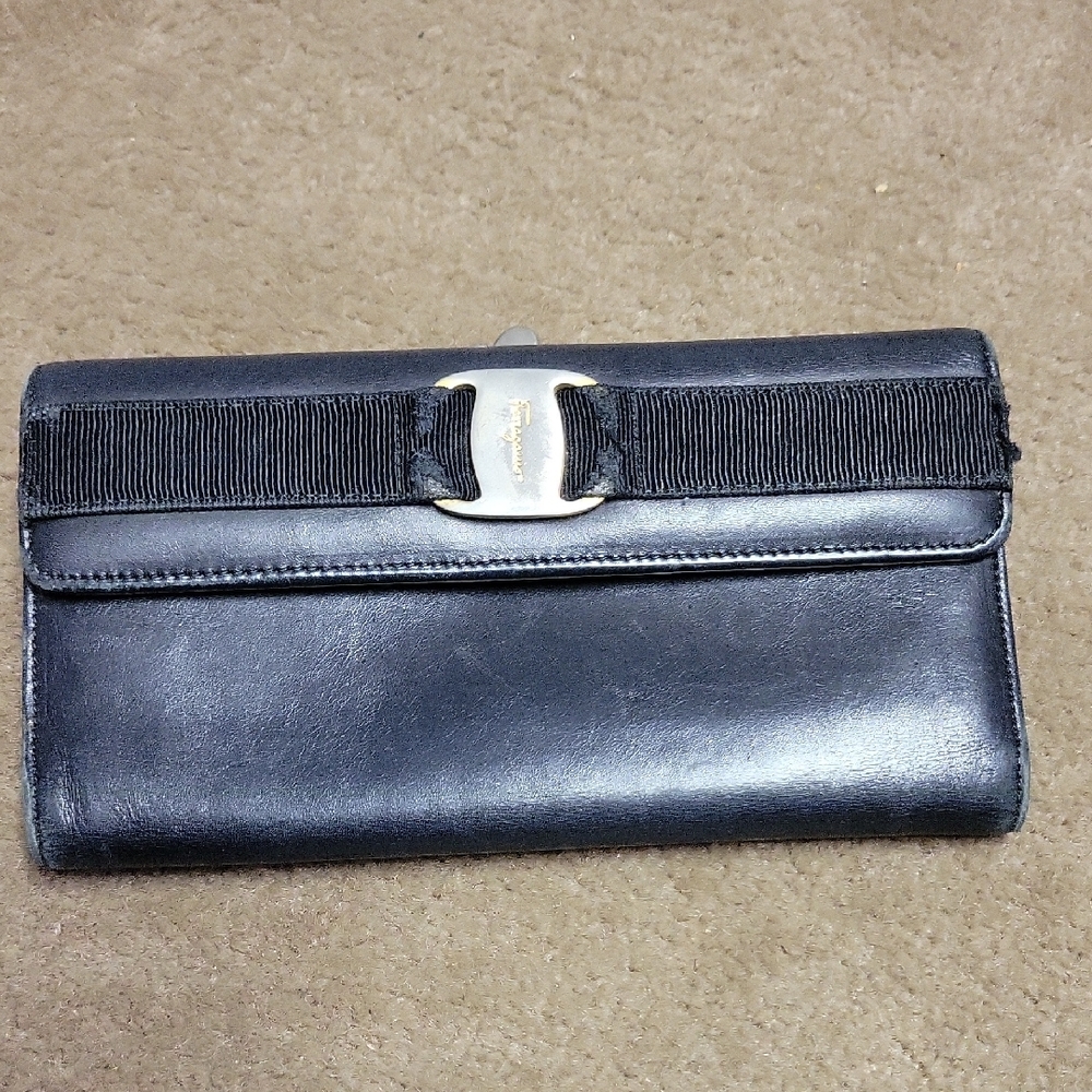 Ferragamo Black Leather Wallet